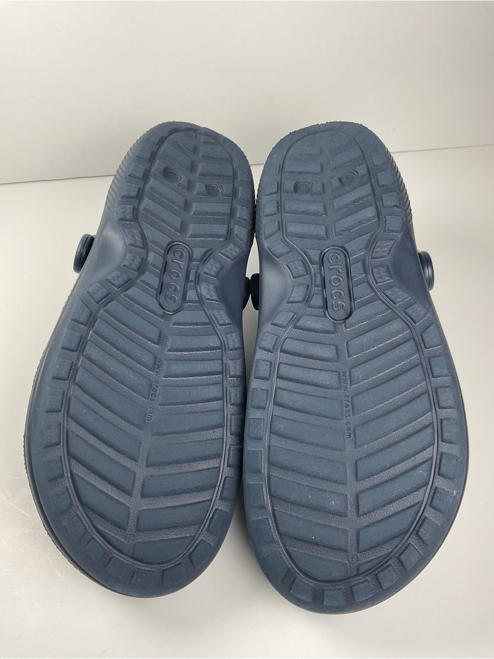 Crocs Classic Lined Clogs Navy Blue Fleece Men’s 9 Women’s 11 Slip On Comfort - Picture 10 of 11